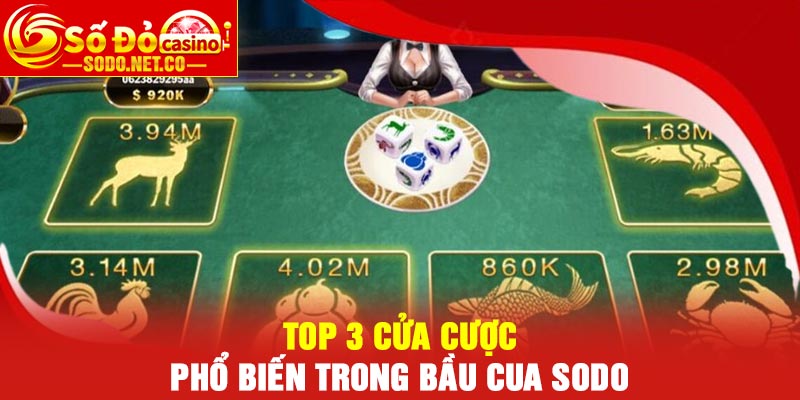 Top 3 cửa cược phổ biến trong Bầu cua Sodo